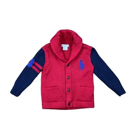 Ralph Lauren big horse red cardigan - Picture 1 of 3